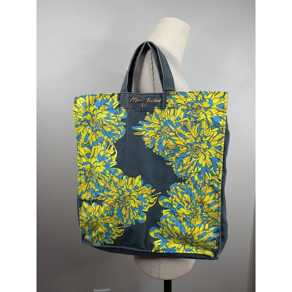 Marc By Marc Jacobs Canvas Floral Tote Crossbody shoulder Bag Green Yellow Y2K